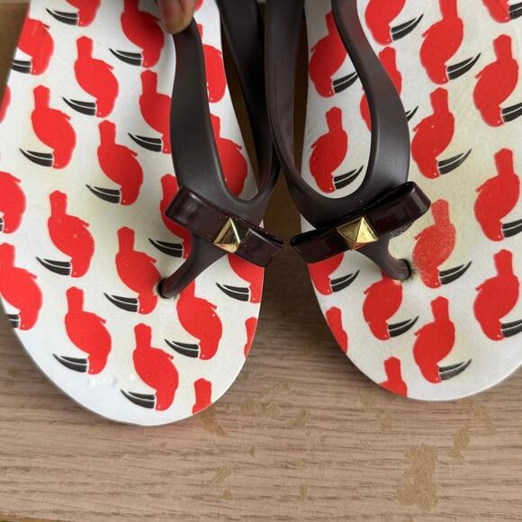 KATE SPADE NEW YORK Bird Print Flip Flop Sandal Women - Size 9 - Picture 4 of 9